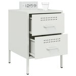 vidaXL Tables de chevet 2 Pièces blanc 36x39x50 5 cm acier