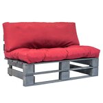 vidaXL Canapé de jardin palette avec coussins rouge Pinède