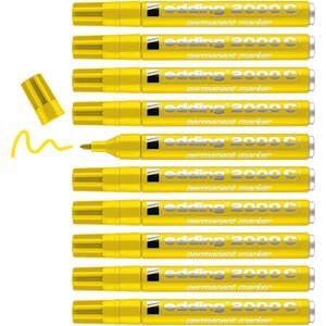 Marqueur Permanent 2000C Corps Alu Jaune Pointe Ronde 1 5-3 mm x 10 EDDING