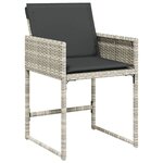 vidaXL Chaises de jardin avec coussins lot de 4 gris clair poly rotin
