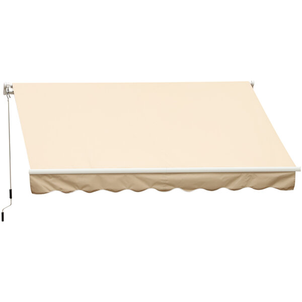 Store banne manuel rétractable alu. polyester imperméabilisé haute densité 4 x 2 5 m beige