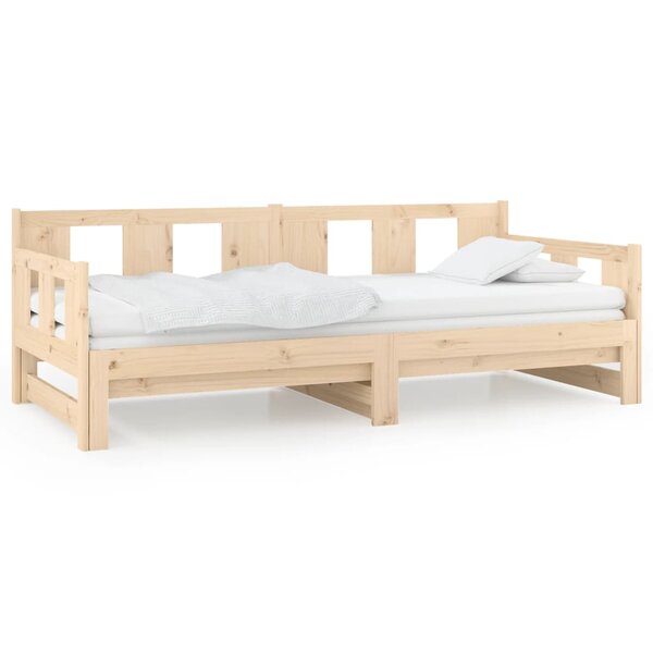 vidaXL Lit coulissant Bois de pin solide 2x(90x190) cm