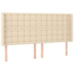 vidaXL Sommier à lattes de lit matelas et LED Crème 160x200 cm Tissu
