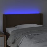 vidaXL Tête de lit à LED Marron foncé 83x16x78/88 cm Tissu