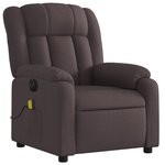 vidaXL Fauteuil de massage inclinable électrique Marron foncé Tissu