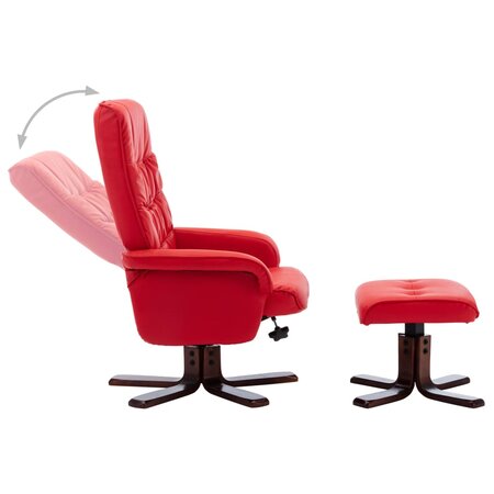 vidaXL Chaise de bureau inclinable avec repose-pied Rouge