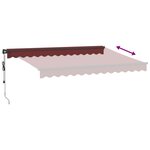 vidaXL Auvent rétractable automatique avec LED bordeaux 350x250 cm
