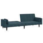 vidaXL Canapé-lit à 2 places avec deux oreillers bleu velours