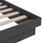 vidaXL Cadre de lit Gris Bois massif 150x200 cm Très grand