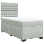 vidaXL Sommier à lattes de lit et matelas Gris clair 80x200 cm Velours