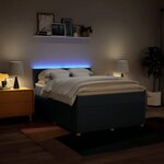 vidaXL Sommier à lattes de lit avec matelas Bleu 140x200 cm Tissu