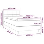 vidaXL Sommier à lattes de lit et matelas Crème 90x190 cm Tissu