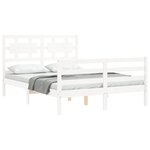 vidaXL Cadre de lit avec tête de lit blanc 120x200 cm bois massif
