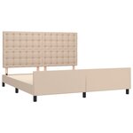 vidaXL Cadre de lit avec tête de lit Cappuccino 160x200 cm Similicuir