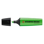 Blister de 1 surligneur boss original rechargeable pointe biseautée 2-5 mm - vert x 10 stabilo