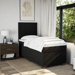 vidaXL Sommier à lattes de lit et matelas Noir 80x200 cm Tissu
