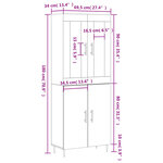 vidaXL Buffet haut Blanc 69 5x34x180 cm Bois d'ingénierie