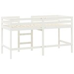 vidaXL Lit mezzanine enfants échelle blanc 90x190 cm bois pin massif