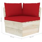vidaXL Canapé palette à 4 places de jardin avec coussins Bois d'épicéa