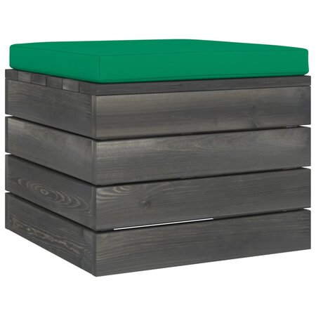 vidaXL Repose-pied palette de jardin avec coussin Bois de pin