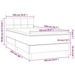 vidaXL Sommier à lattes de lit avec matelas Taupe 100x200 cm Tissu