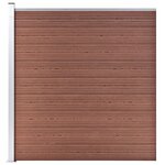 vidaXL Ensemble de clôture WPC 5 Carré + 1 Incliné 965 x 186 cm Marron
