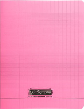 Cahier piqué POLYPRO 24x32 cm 48p séyès 90g Rose CALLIGRAPHE