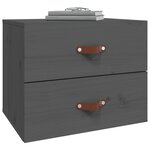 vidaXL Table de chevet murale Gris 50x36x40 cm
