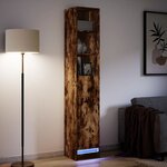 vidaXL Buffet avec LED chêne fumé 36x32 5x200 cm bois d'ingénierie