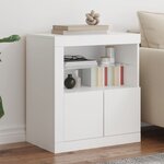 vidaXL Buffet avec lumières LED blanc 60 5x37x67 cm
