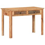 Bureau table poste de travail meuble d'ordinateur informatique étude 110 x 50 x 75 cm bois de récupération massif brun 02_0023368