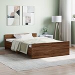 vidaXL Cadre de lit tête de lit et pied de lit chêne marron 120x200 cm