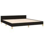 vidaXL Cadre de lit avec tête de lit Noir 160x200 cm Tissu
