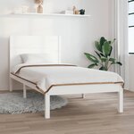vidaXL Cadre de lit Blanc Bois massif 75x190 cm Petit simple