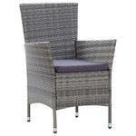 vidaXL Ensemble à manger d'extérieur 7Pièces coussins Résine tressée Gris