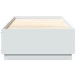 vidaXL Cadre de lit blanc 100x200 cm bois d'ingénierie