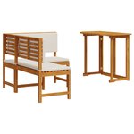 vidaXL Set de jardin de 2 pièces avec coussins en acacia