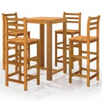 vidaXL Ensemble de bar de jardin 5 Pièces Bois d'acacia solide