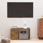 vidaXL Meuble TV Chêne fumé 60x24x32 cm Bois d'ingénierie