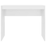 Bureau table poste de travail meuble d'ordinateur informatique étude brillant 90 x 40 x 72 cm bois d'ingénierie blanc 02_0023552