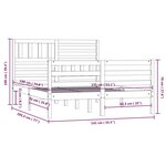 vidaXL Cadre de lit 135x190 cm Double Bois massif