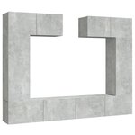 vidaXL Ensemble de meubles TV 6 Pièces Gris béton Bois d'ingénierie