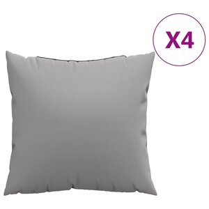 vidaXL Coussins de canapé lot de 4 gris 60x60 cm tissu