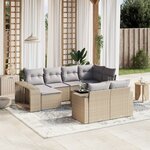 vidaXL Salon de jardin 11 Pièces avec coussins beige résine tressée