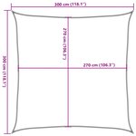 vidaXL Voile d'ombrage 160 g/m² carré gris clair 3x3 m PEHD