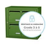 Bloc collectif leabox.com  2x2  grade 3  simple face  intérieur  mural  Vert mai RAL 6017 finition brillante