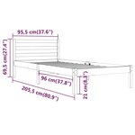 vidaXL Cadre de lit Bois de pin massif 90x200 cm