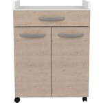 Desserte de 60 cm - 1 Tiroir et 1 Porte - 60 x 44 x 81 cm - Coloris Chêne