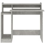 Bureau table poste de travail meuble d'ordinateur informatique étude et lumières LED 97 x 45 x 90 cm bois d'ingénierie gris 02_0023804