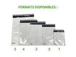 250 Enveloppes plastique opaques 80 microns n°3 - 295x370mm